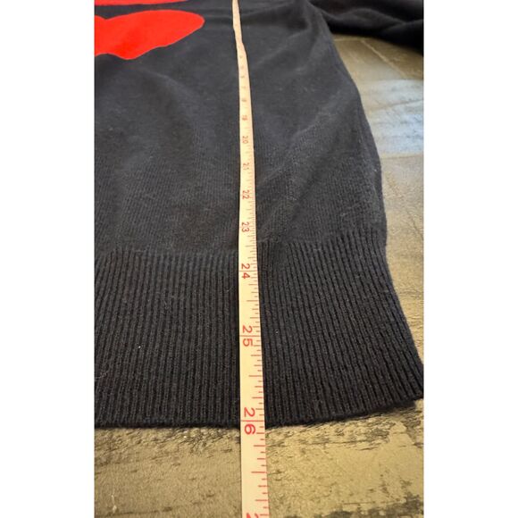 JCP 3/4 Sleeve Navy Sweater Wool Blend w/ Heart- Sz XL - Picture 6 of 9